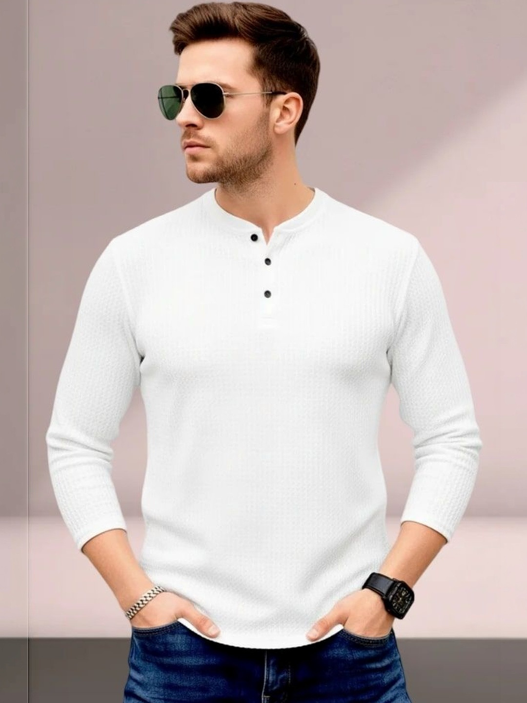SZN Men Henley Neck T-shirt