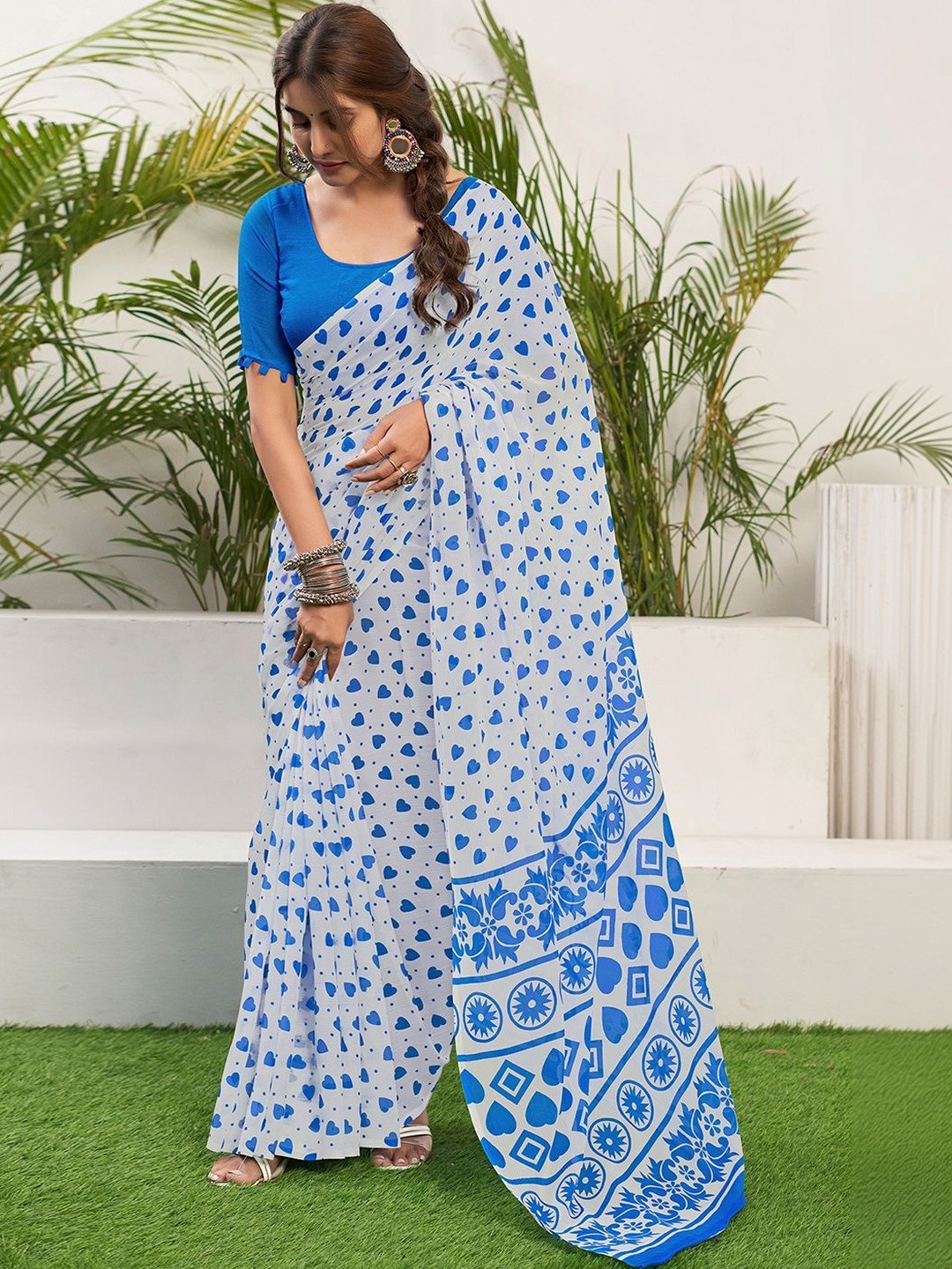 SANISA Ethnic Motifs Poly Chiffon Designer Saree