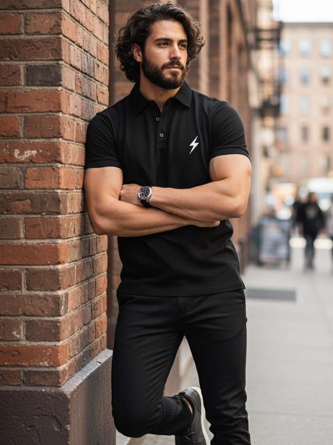 SZN Men Printed Polo Collar T-shirt