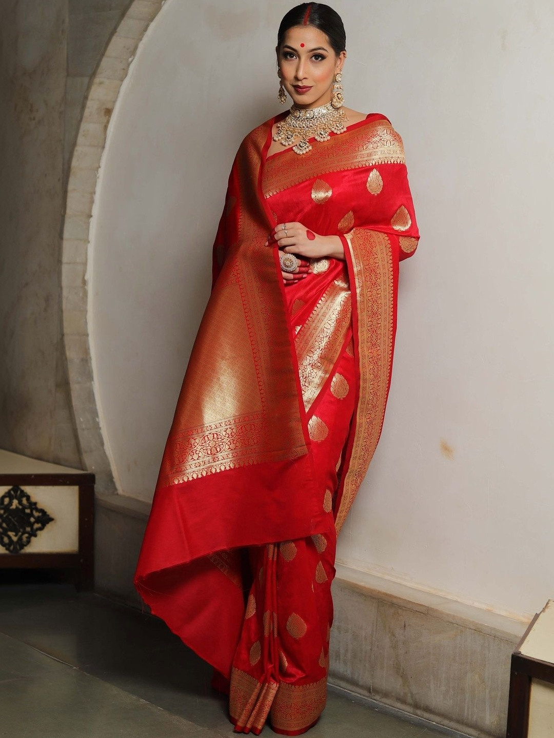 TEJAL ENTERPRISES Woven Design Zari Art Silk Kanjeevaram Saree