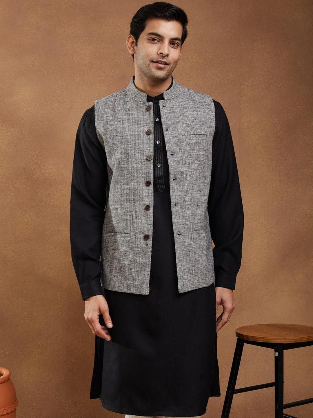 Fabindia Mandarin Collared Nehru Jackets