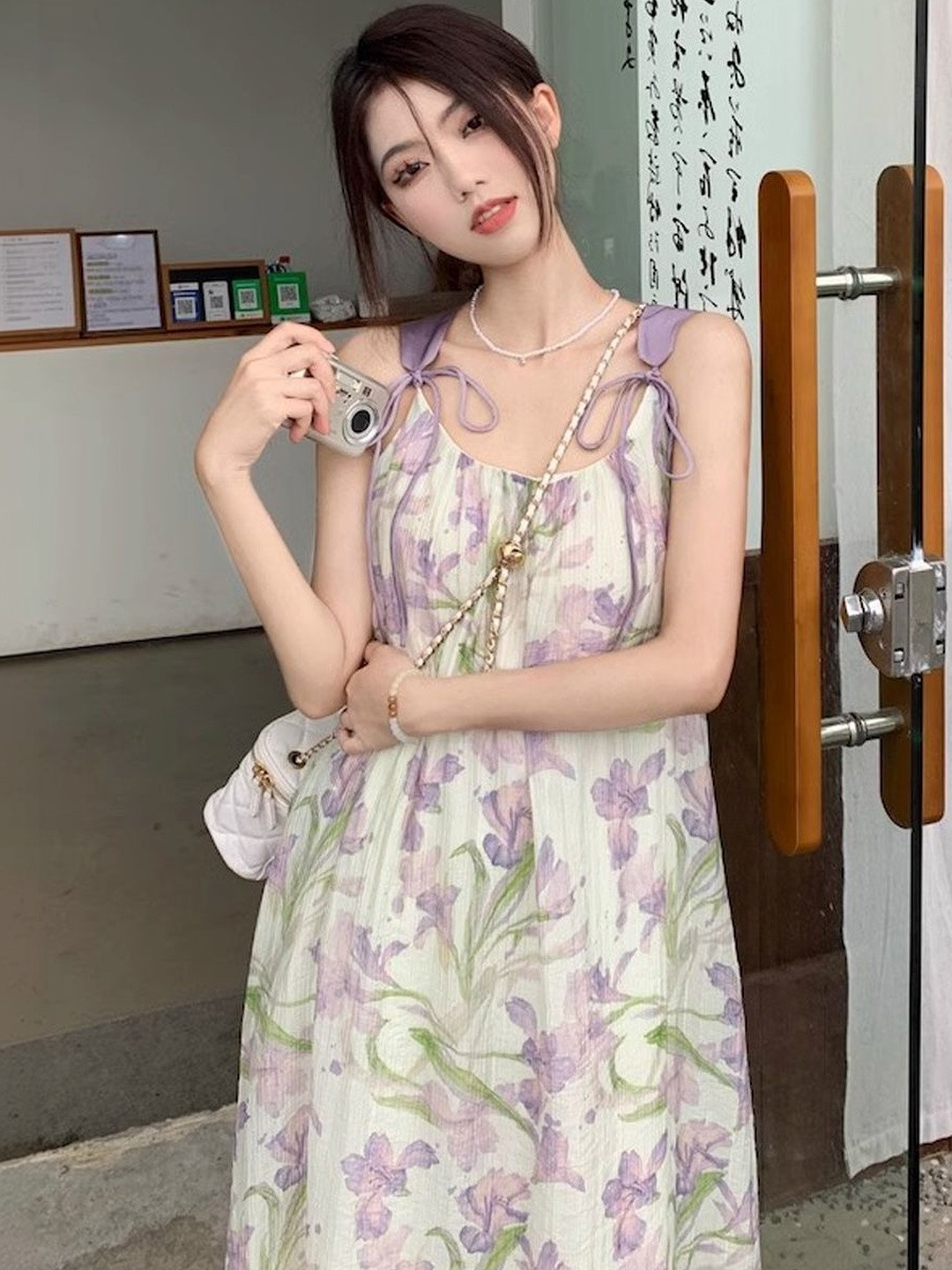 Floral Print Sleeveless Maxi Dress