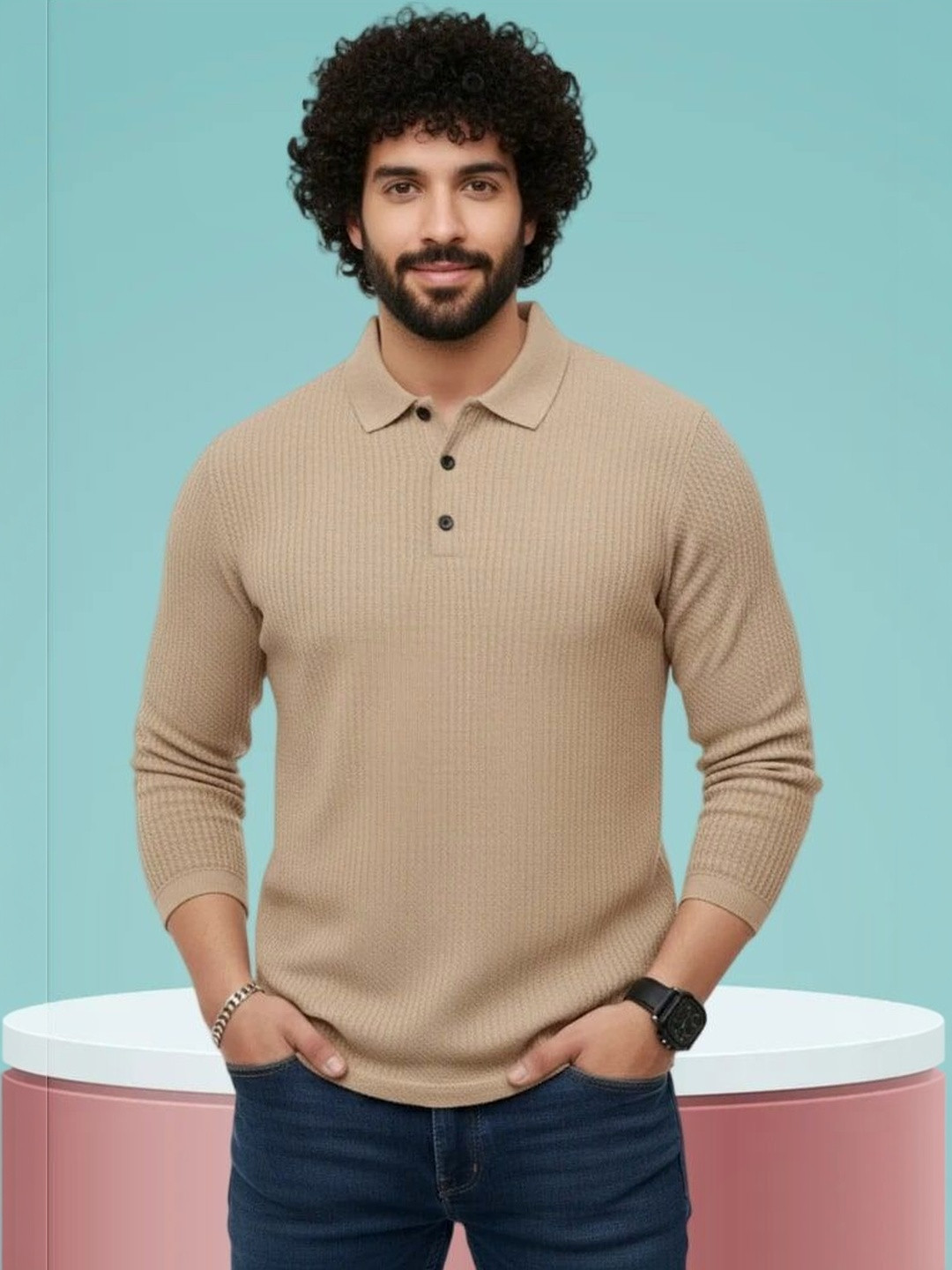 SZN Men Polo Collar T-shirt