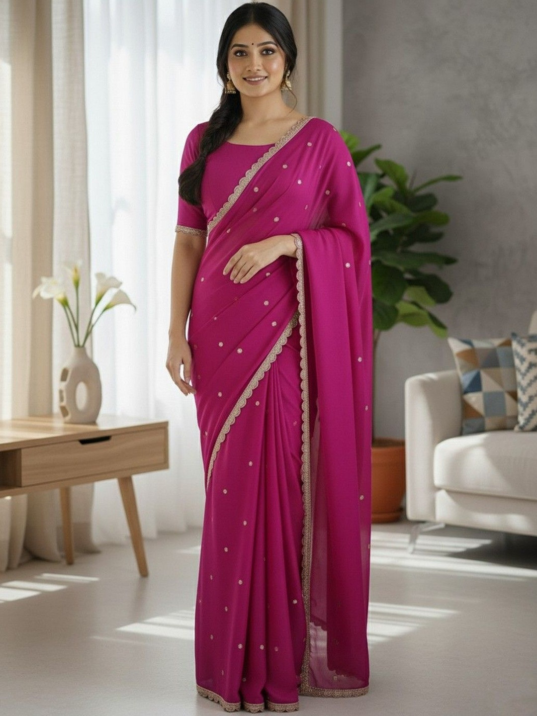 KALINI Embellished Zari Silk Blend Saree