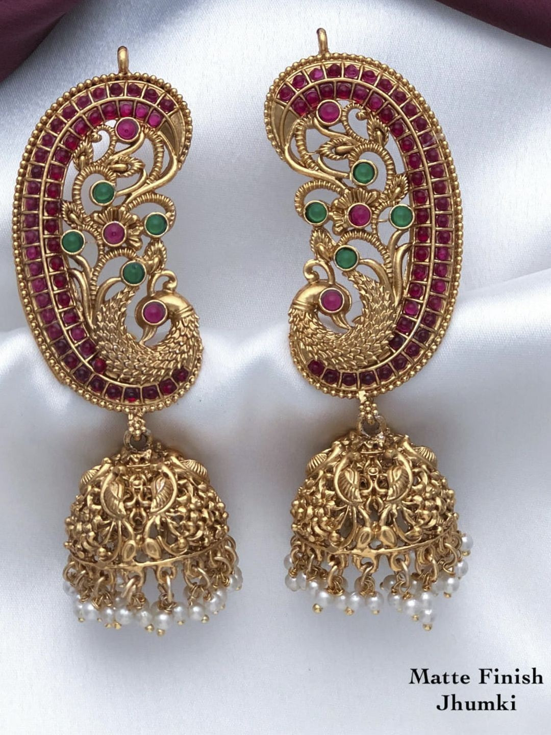 D Rio Fashions Peacock Shaped Jhumkas Earrings