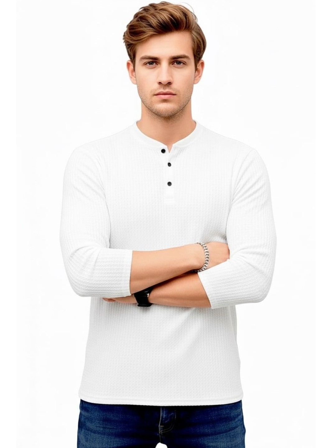 SZN Men Henley Neck T-shirt