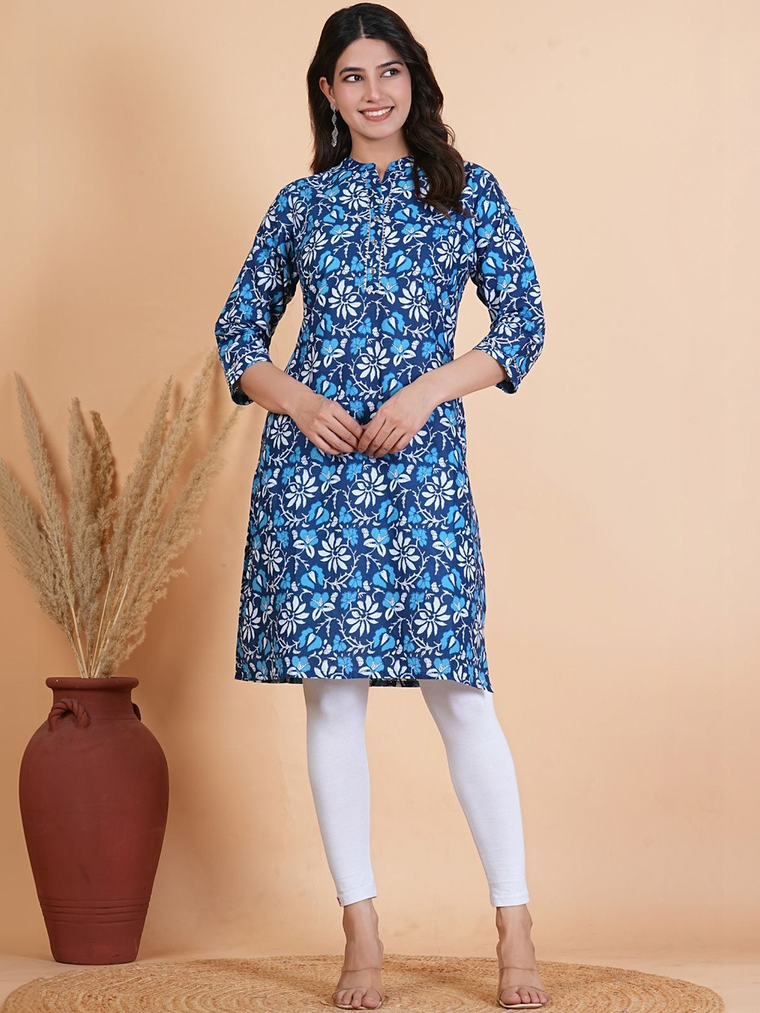 KALPARUN Floral Printed Pure Cotton Kurti