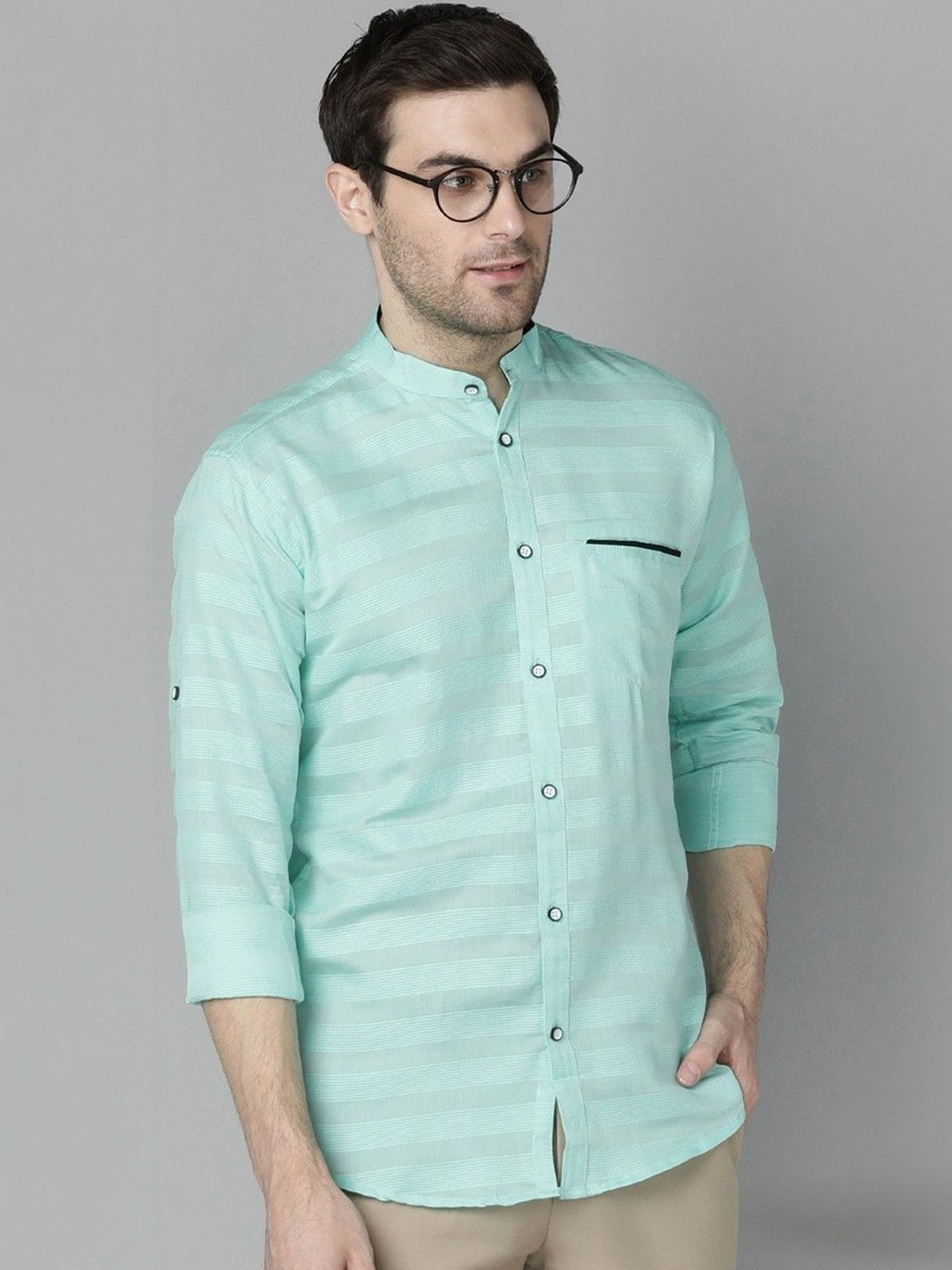 XENOR Men Slim Fit Striped Casual Shirt