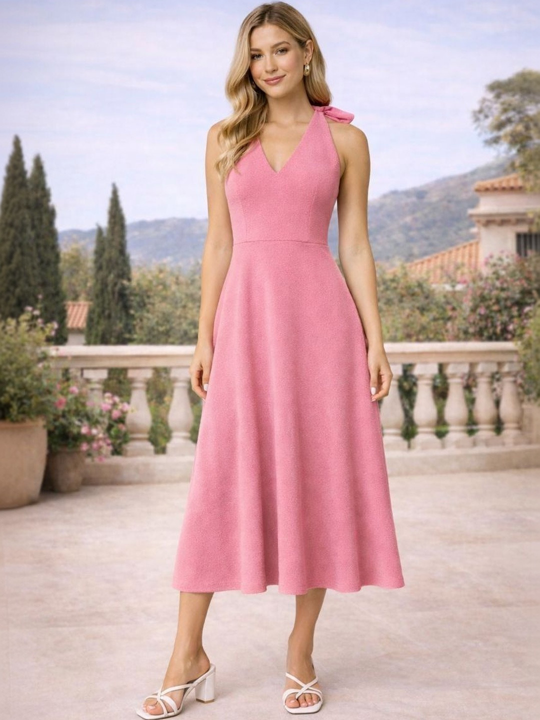 KASHIANXSTYLE Fit & Flare Midi Dress