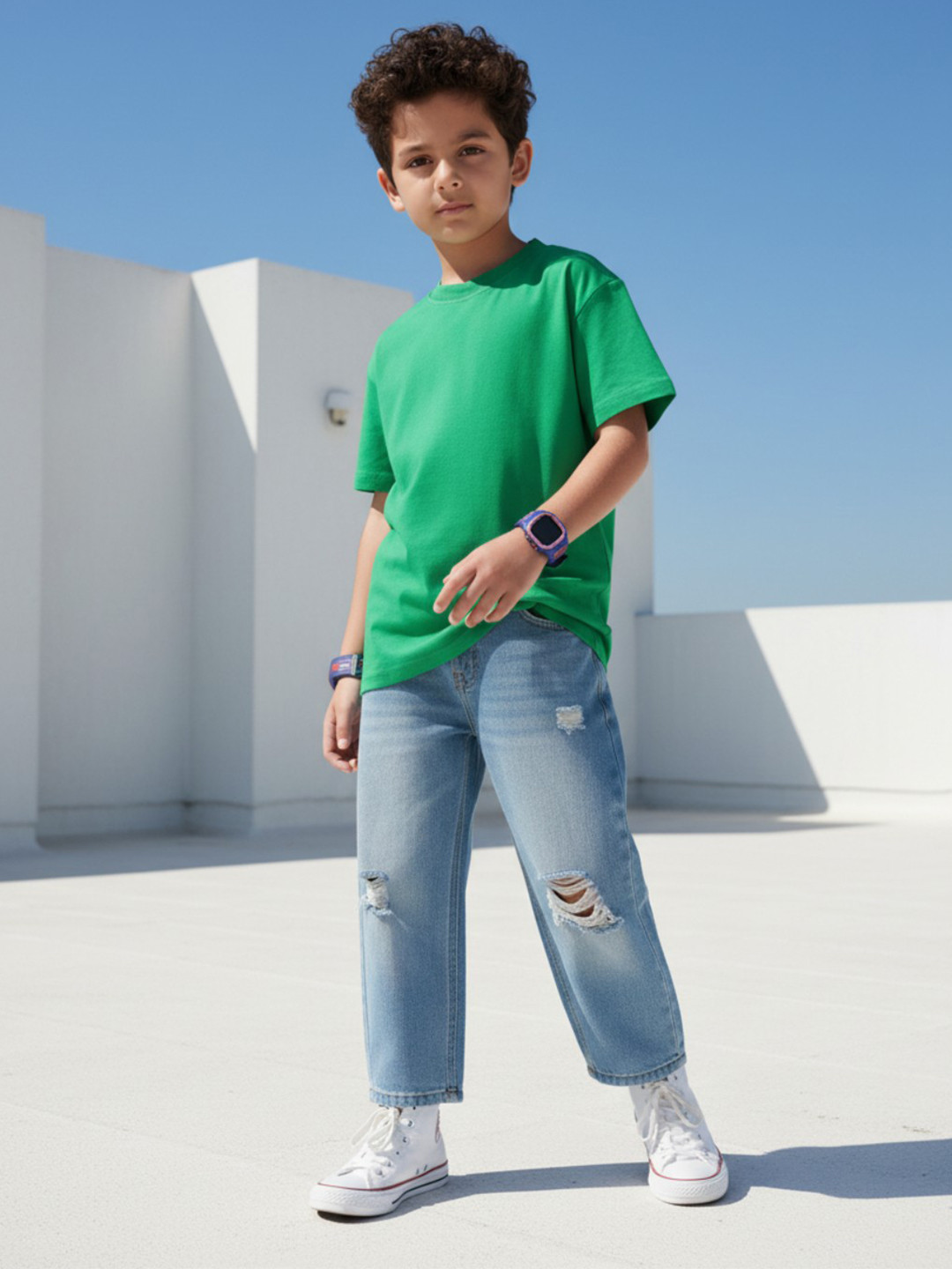 Grit N Groove Boys Graphic Printed Drop-Shoulder Sleeves Cotton T-shirts