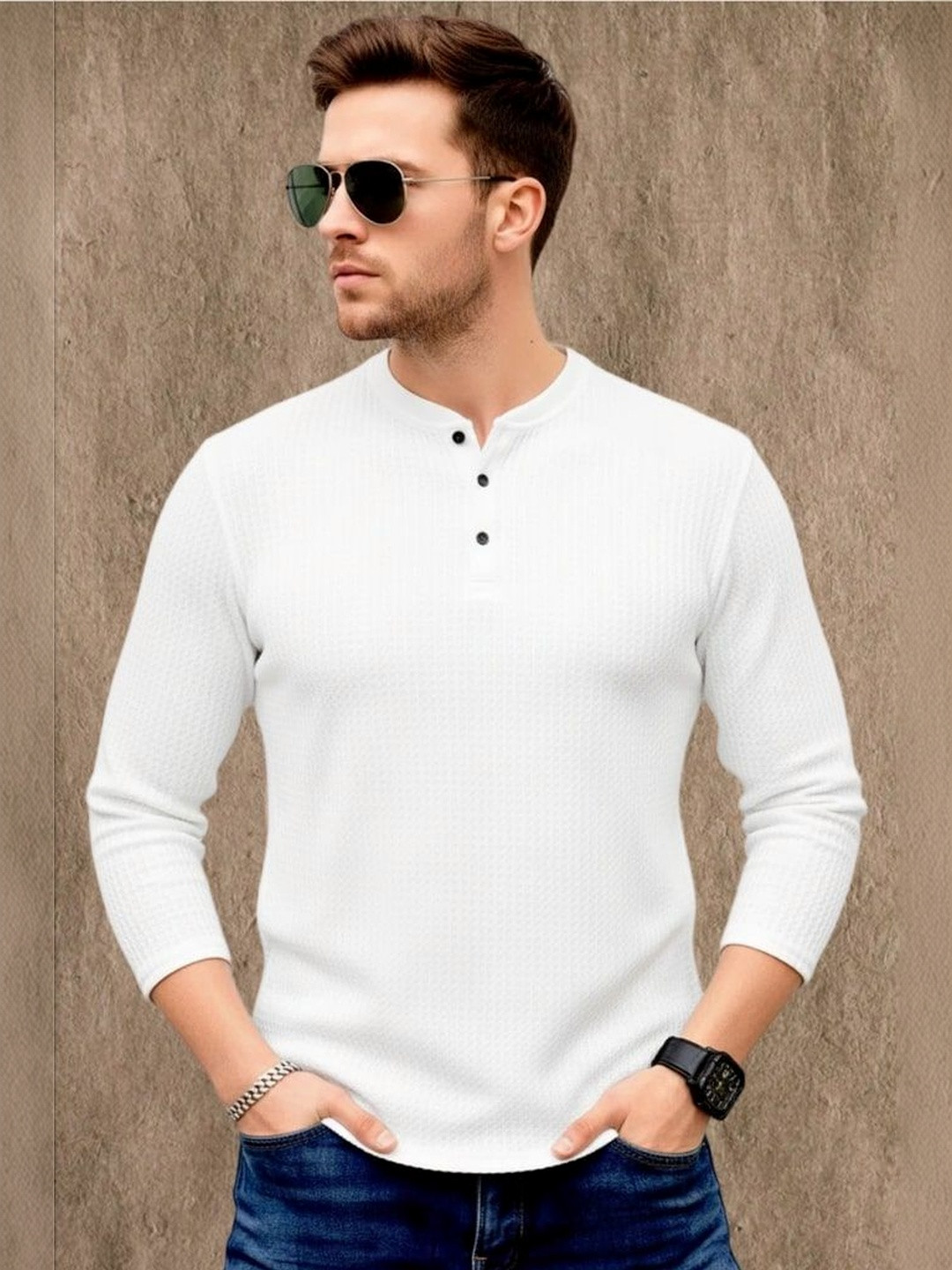 SZN Men Henley Neck T-shirt