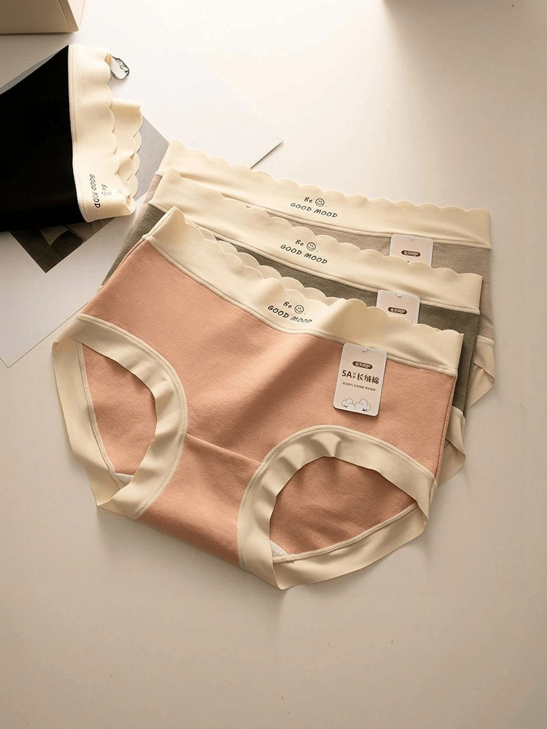 JETVELI Women Pack of 3 Pure Cotton Quick Dry High Rise No-Visible Panty Line Basic Briefs