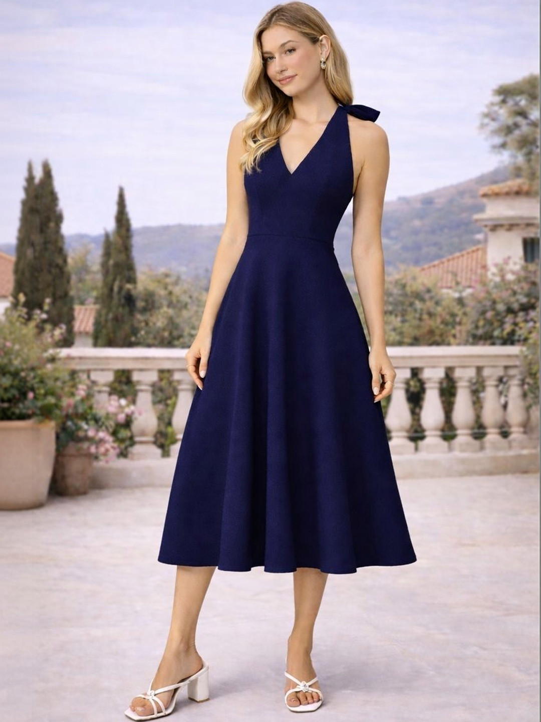 KASHIANXSTYLE Fit & Flare Midi Dress