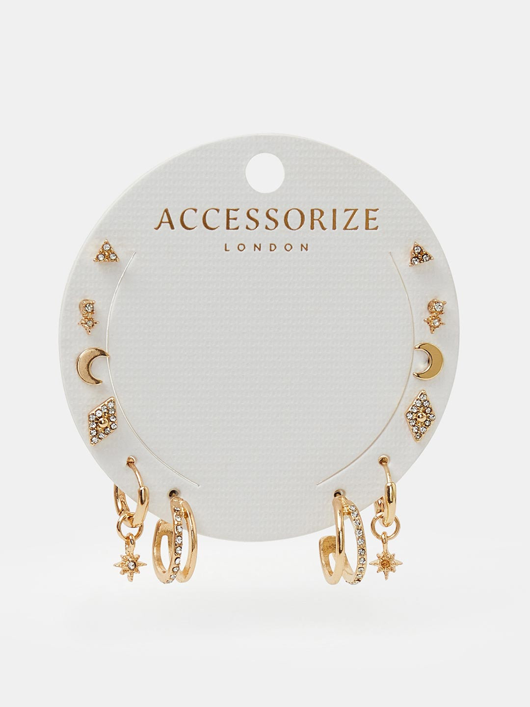 Accessorize Set Of 6 Crystals Studded Studs