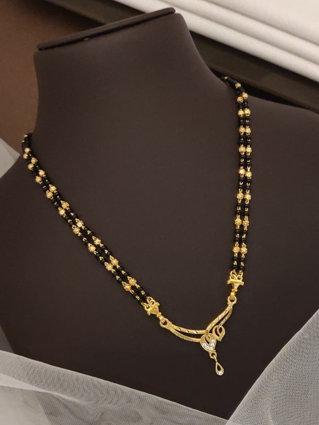TKRB SALES Gold-Plated Artificial Beads Mangalsutra
