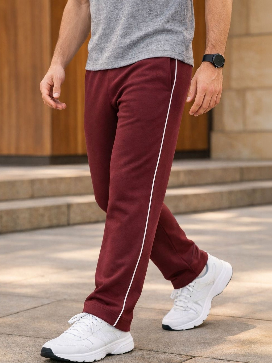 Thisbe Men Striped Cotton Track Pants