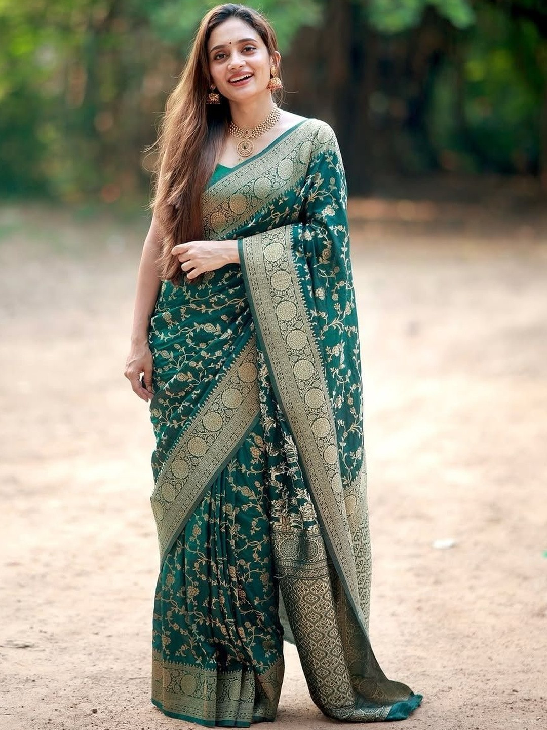 TEJAL ENTERPRISES Woven Design Zari Art Silk Kanjeevaram Saree