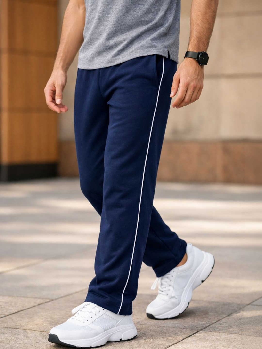 Thisbe Men Striped Cotton Track Pants