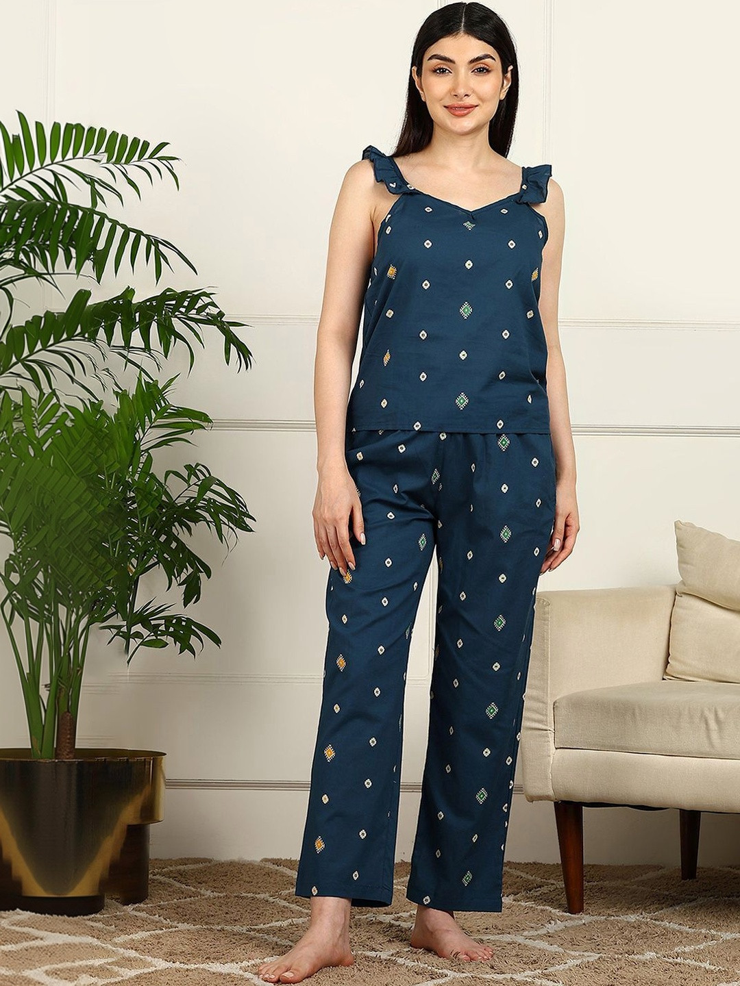 ELITRIX Printed Shoulder Straps Night Suits