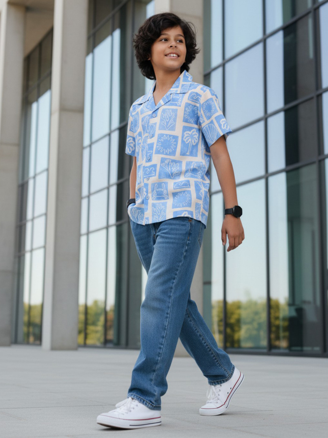 Grit N Groove Boys Relaxed Printed Casual Shirt