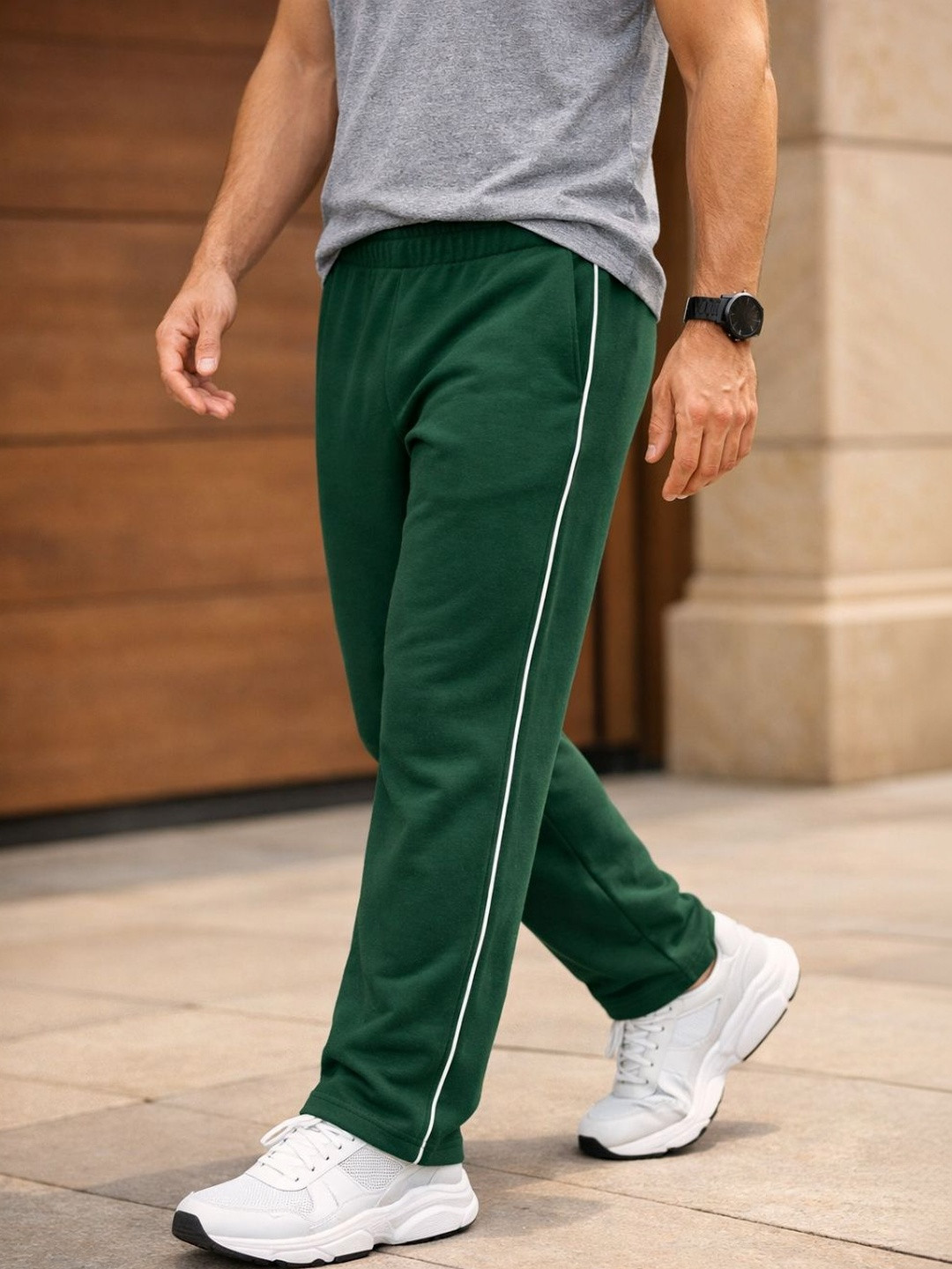 Thisbe Men Striped Cotton Track Pants