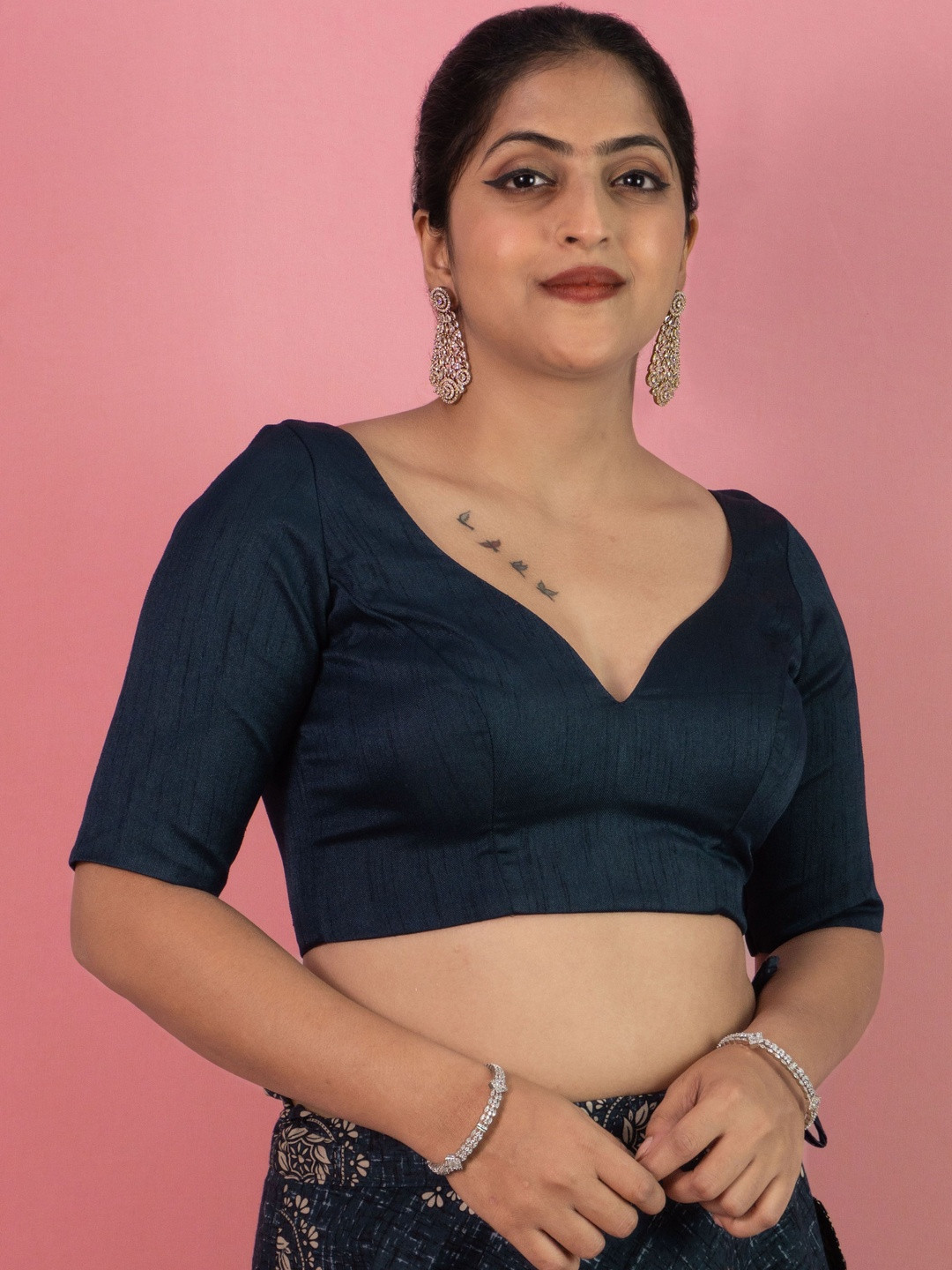 FIGURES DESIGNER V-Neck Saree Blouse