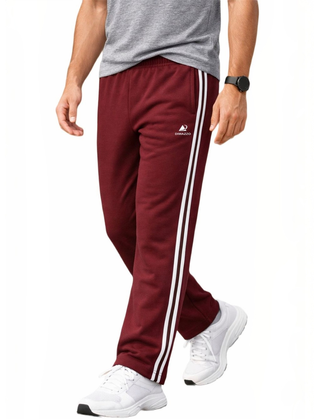 Diwazzo Men Cotton Mid-Rise Track Pants