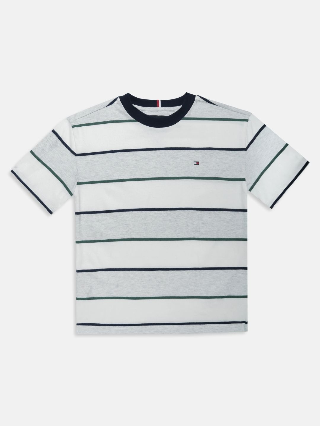 Tommy Hilfiger Boys Striped Cotton Round Neck Tshirts