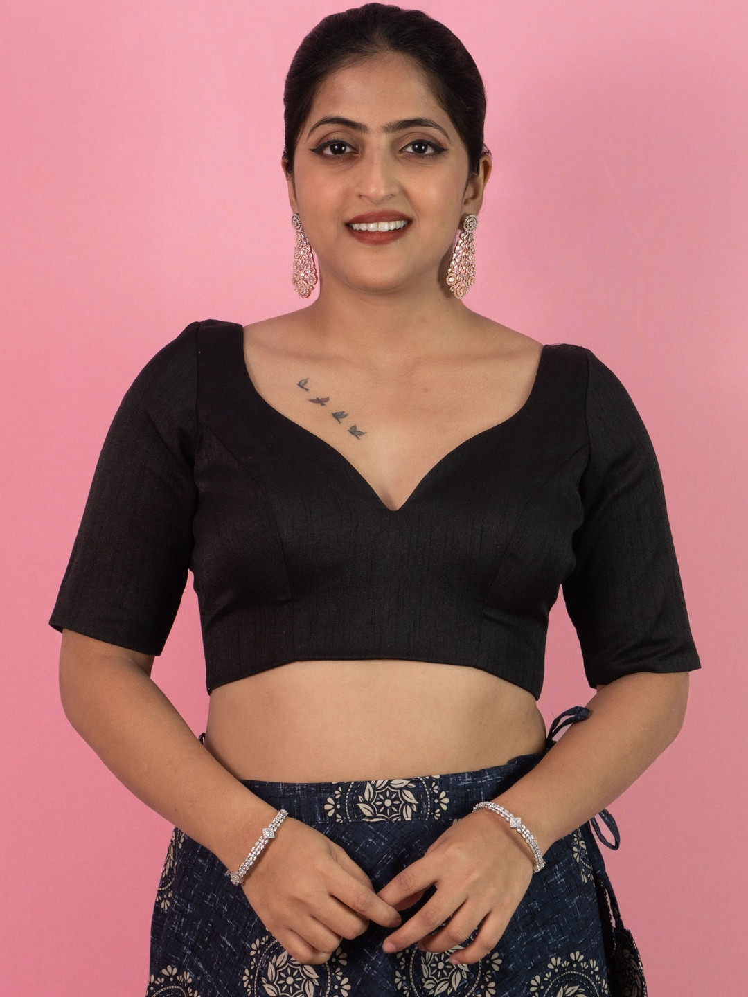 FIGURES DESIGNER V-Neck Saree Blouse