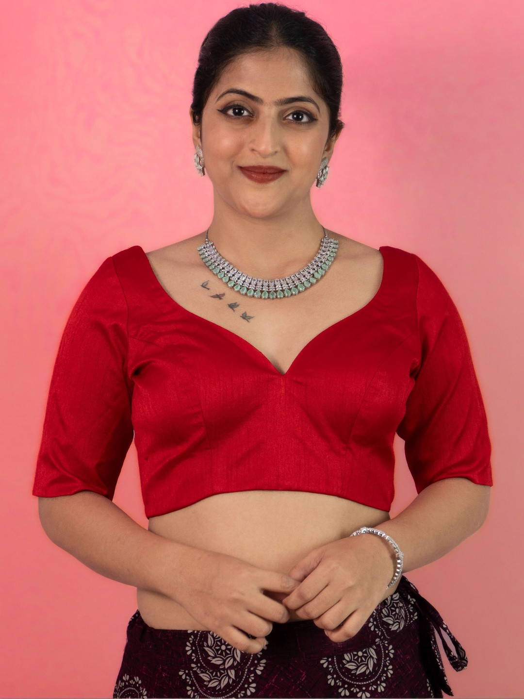 FIGURES DESIGNER V-Neck Saree Blouse
