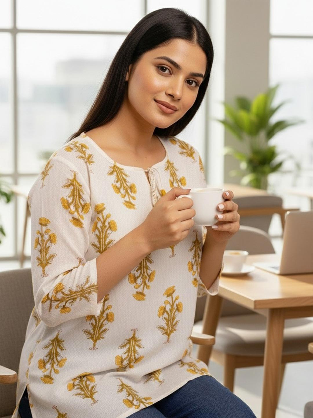 Zyla Women Floral Printed Kurta