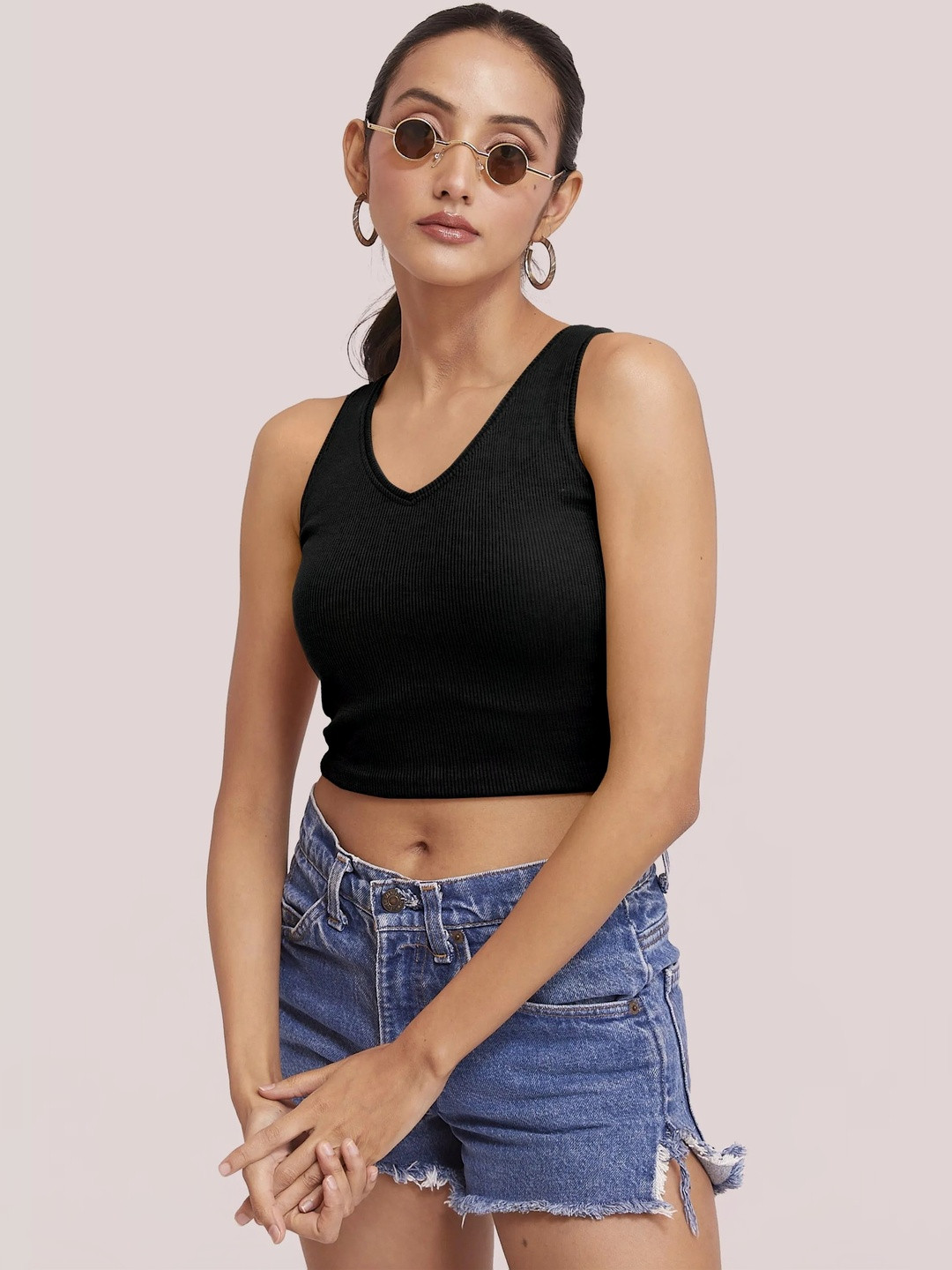 GLOWBERRY Cotton Tank Crop Top