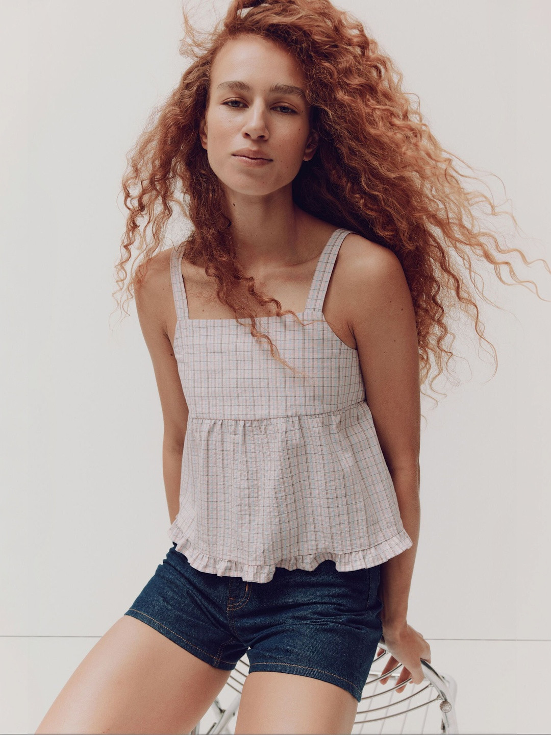 H&M Cotton Seersucker Top