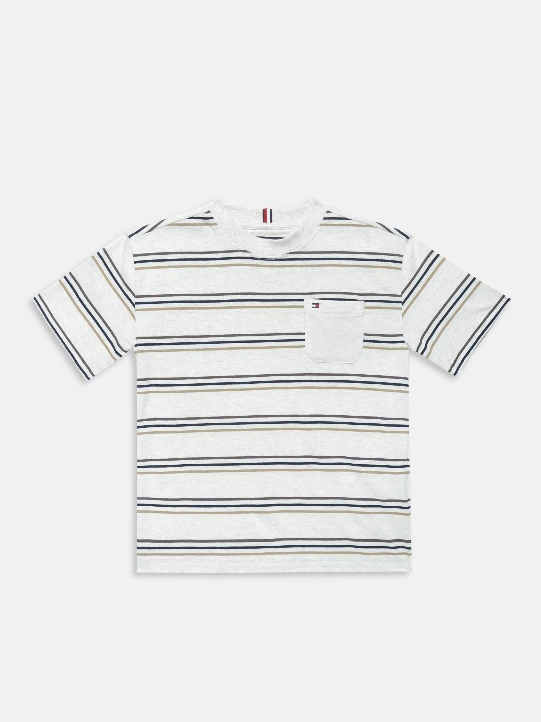Tommy Hilfiger Boys Striped Cotton Round Neck Tshirts