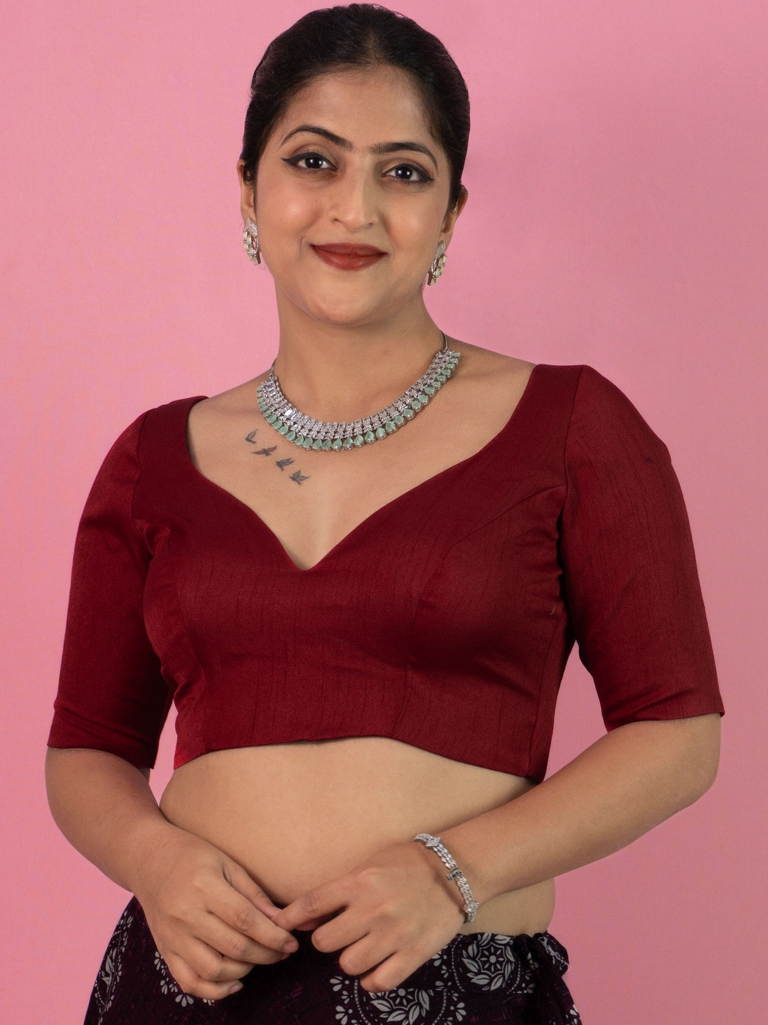 FIGURES DESIGNER V-Neck Saree Blouse