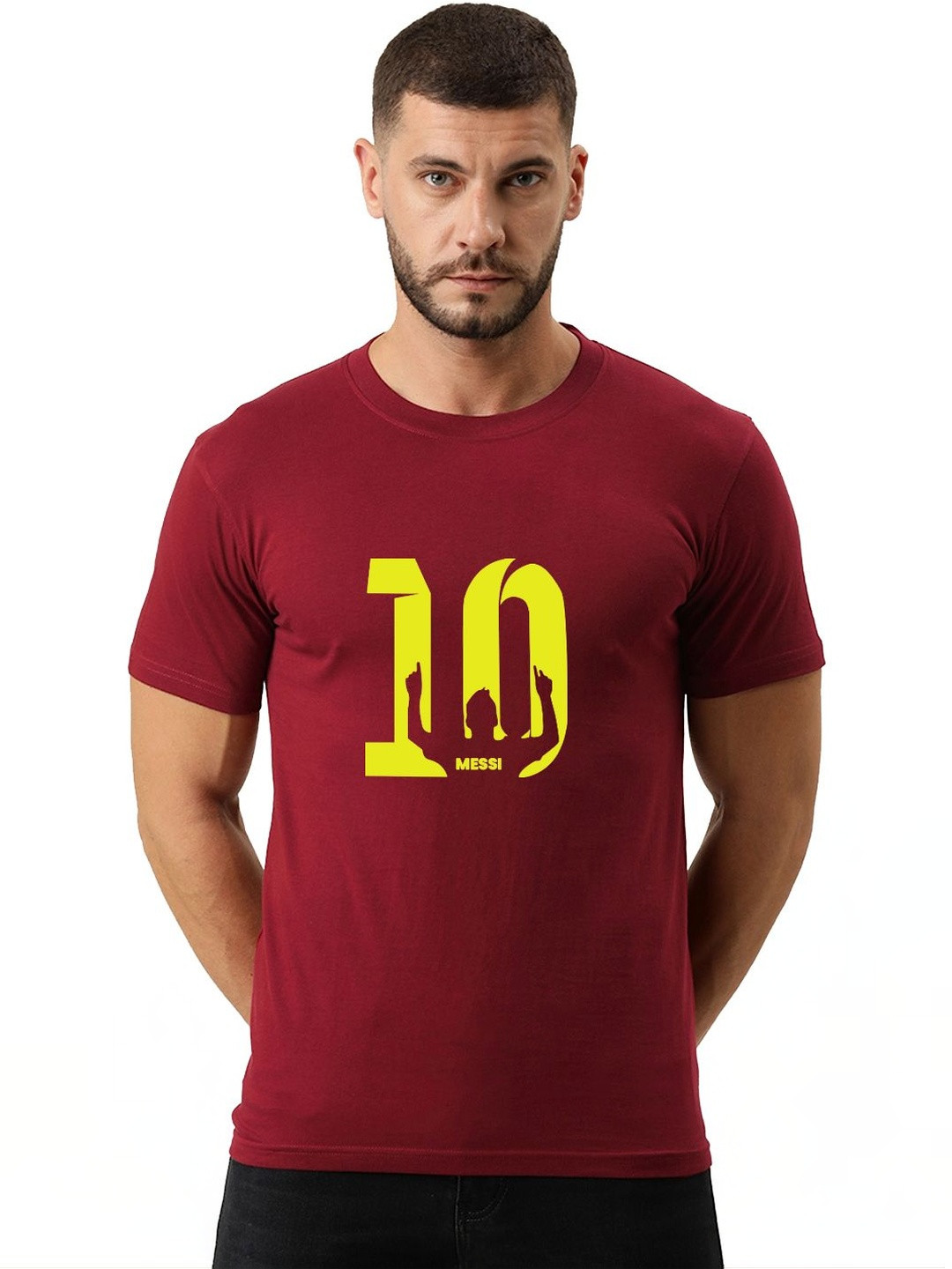 RuledBySun Men Lionel Messi Printed Bio Finish T-shirt