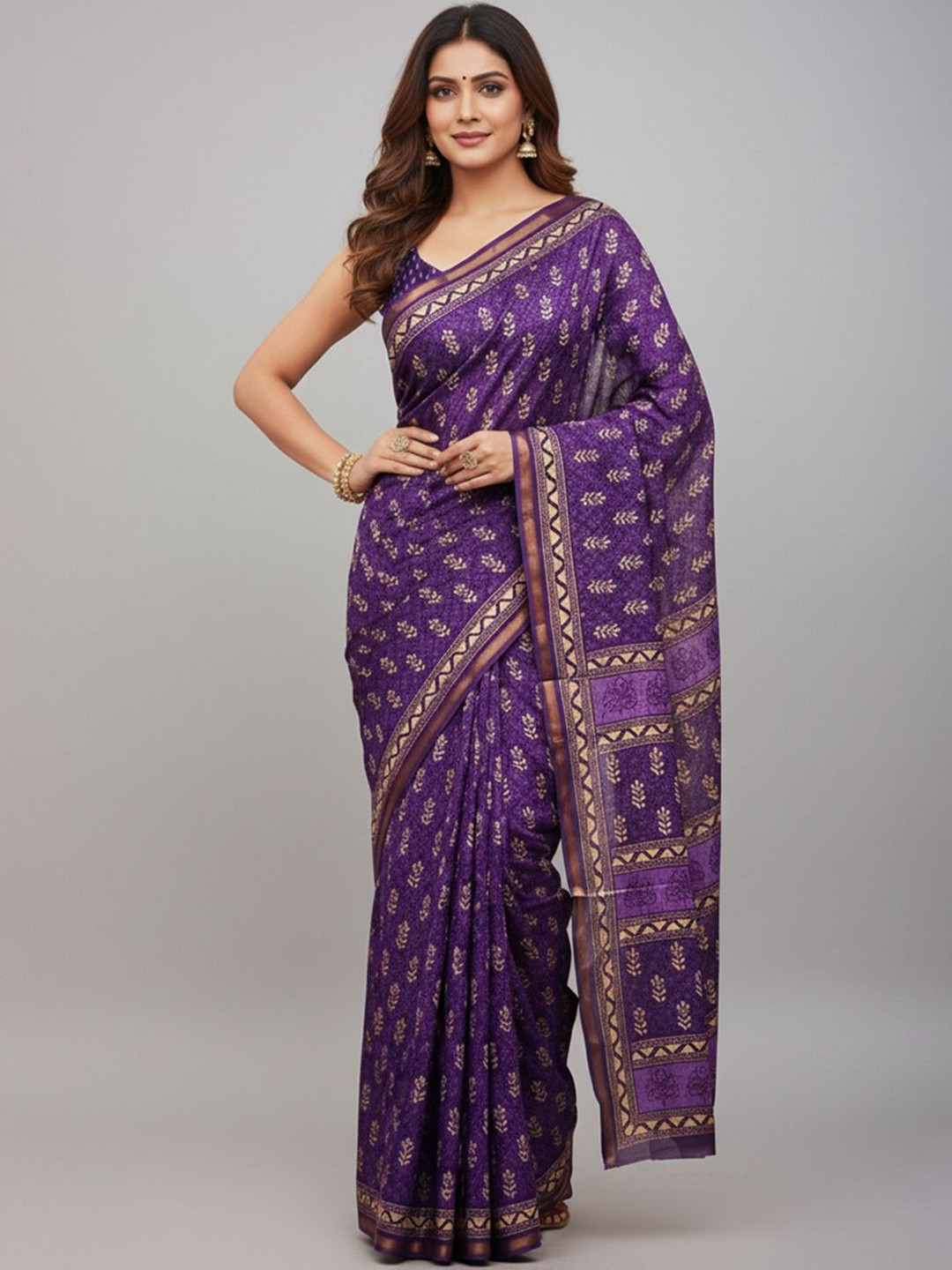 Urban Pallu Ethnic Motifs Pure Cotton Saree