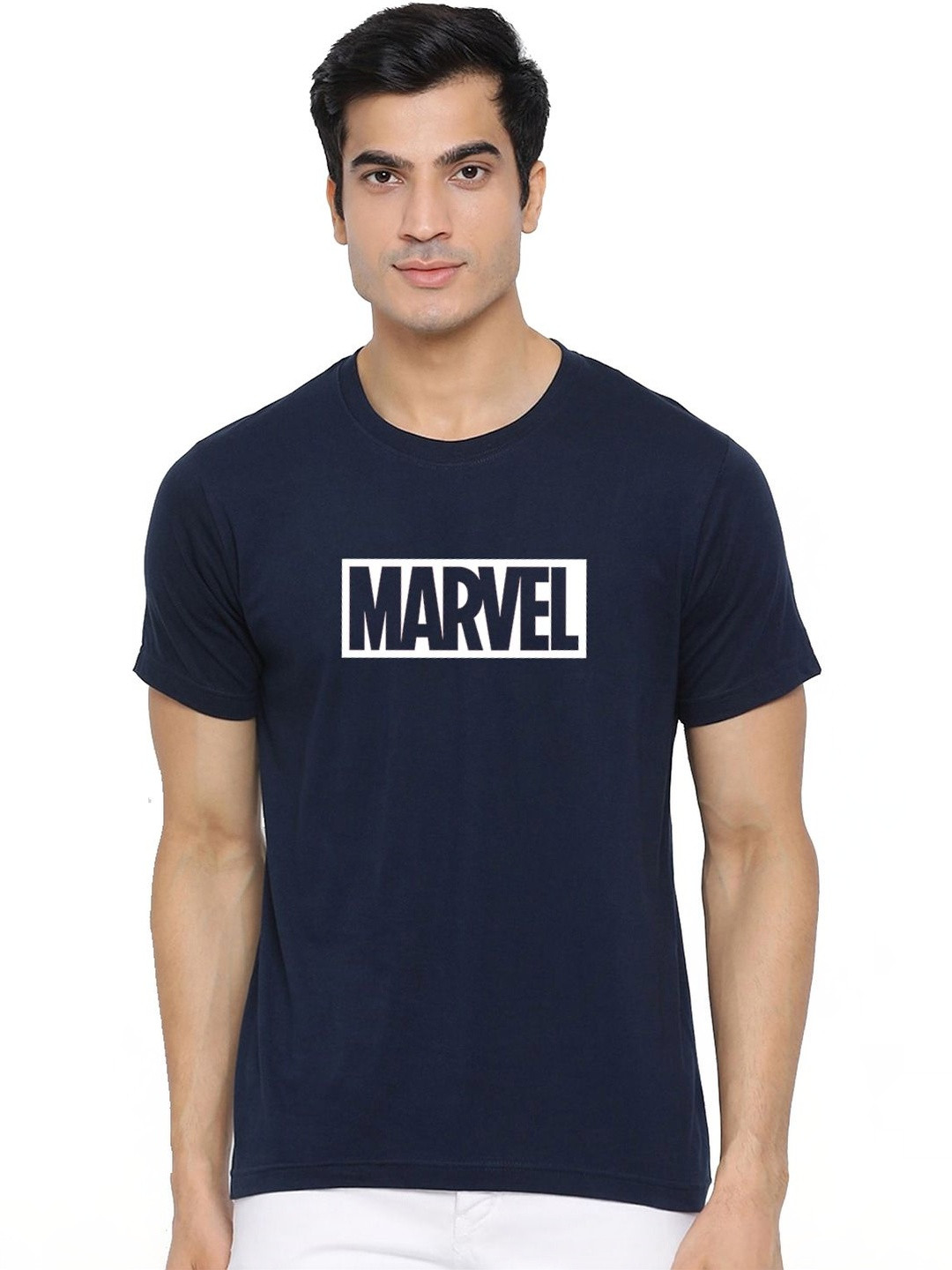 RuledBySun Men Brand Logo Printed Bio Finish T-shirt