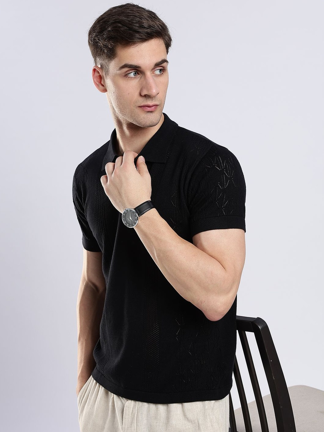 VELLURE Mens Half-Sleeve Polo T-Shirt Pure Cotton