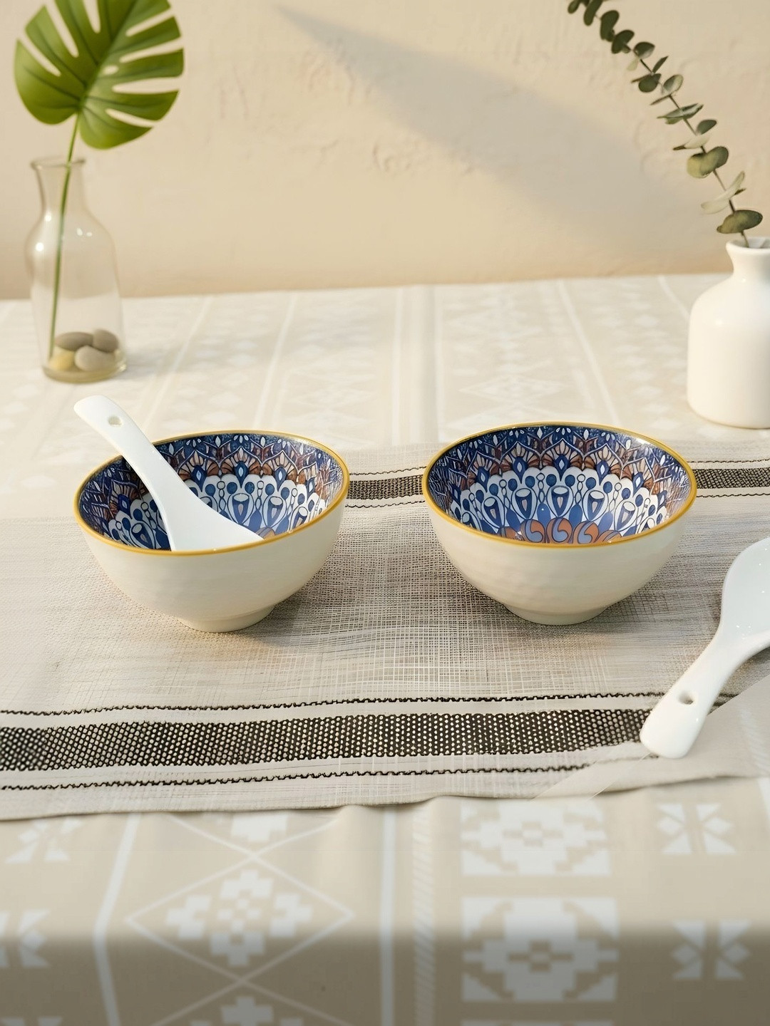 Femora Multicoloured 2025 2 Pieces Porcelain Easy to Clean Core Bowl