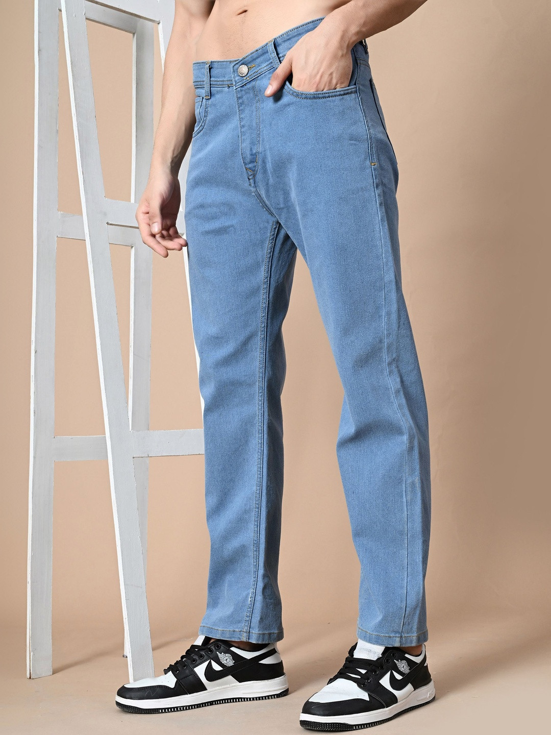 Moda Rapido Men Classic Regular Fit Mid-Rise Light Fade Stretchable Jeans