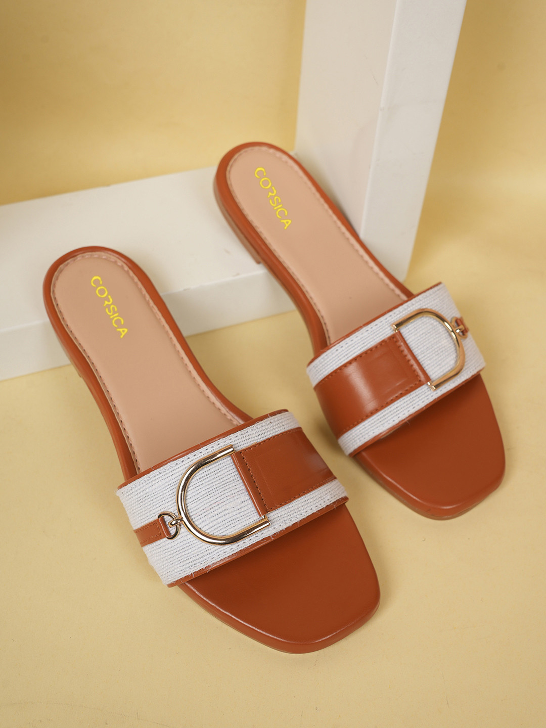 CORSICA Women Open Toe Flats with Buckles