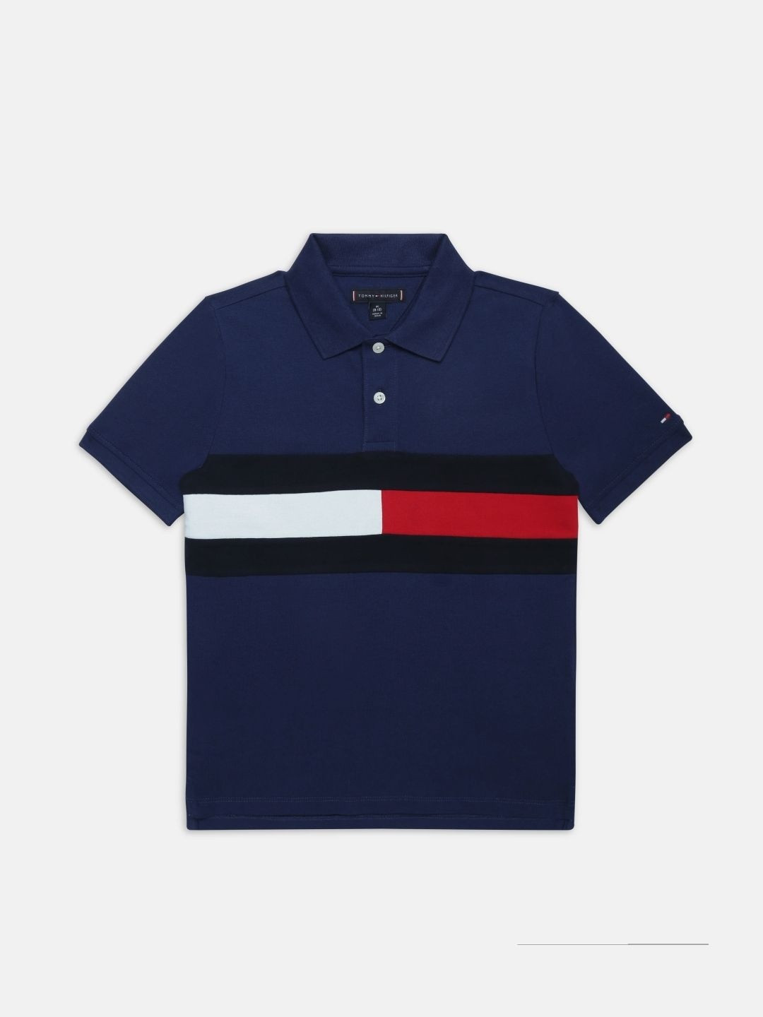 Tommy Hilfiger Boys Colourblocked Cotton Polo Collar Tshirts