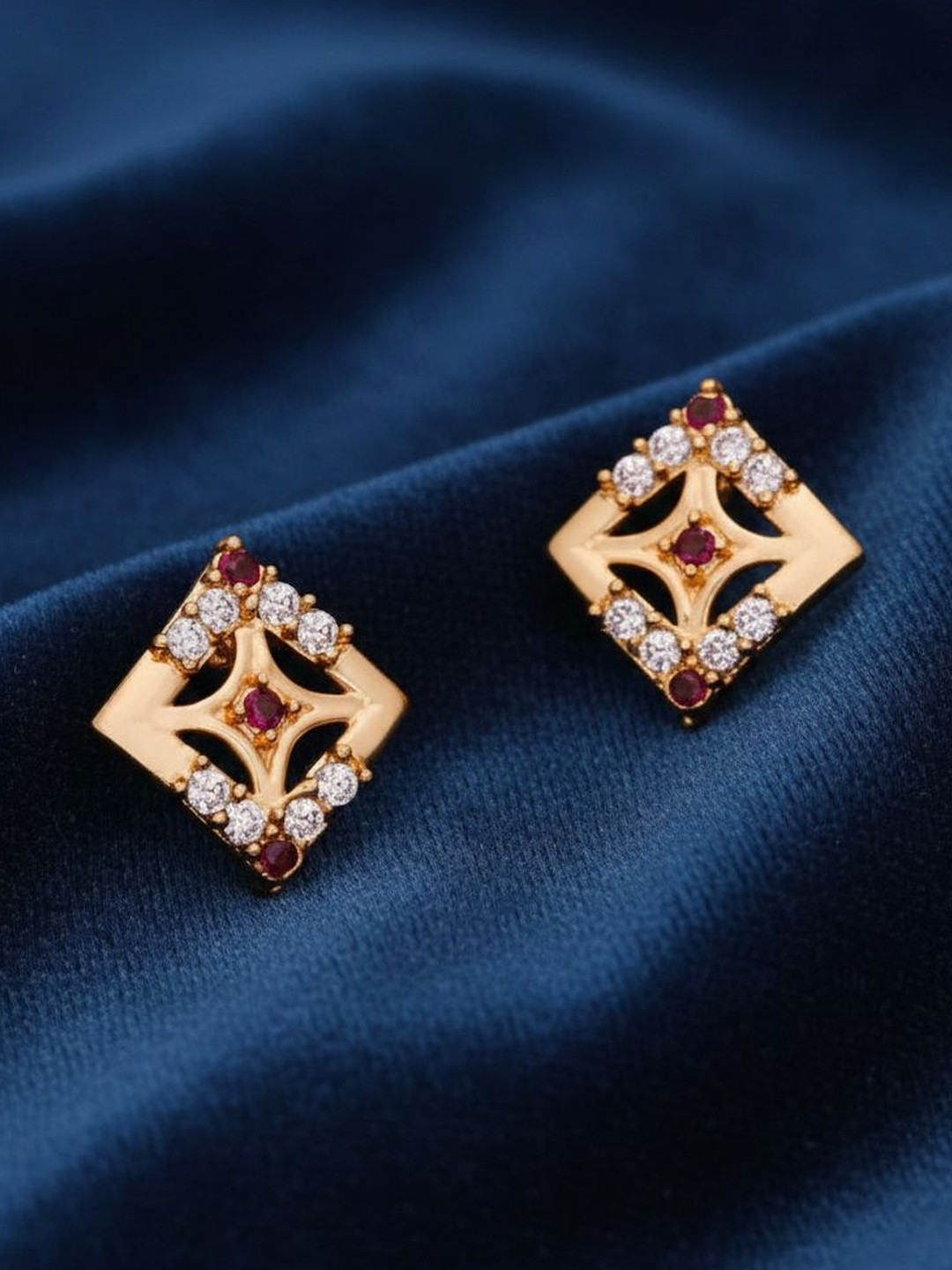 Sangria American Diamond Stone Studded Studs Earrings