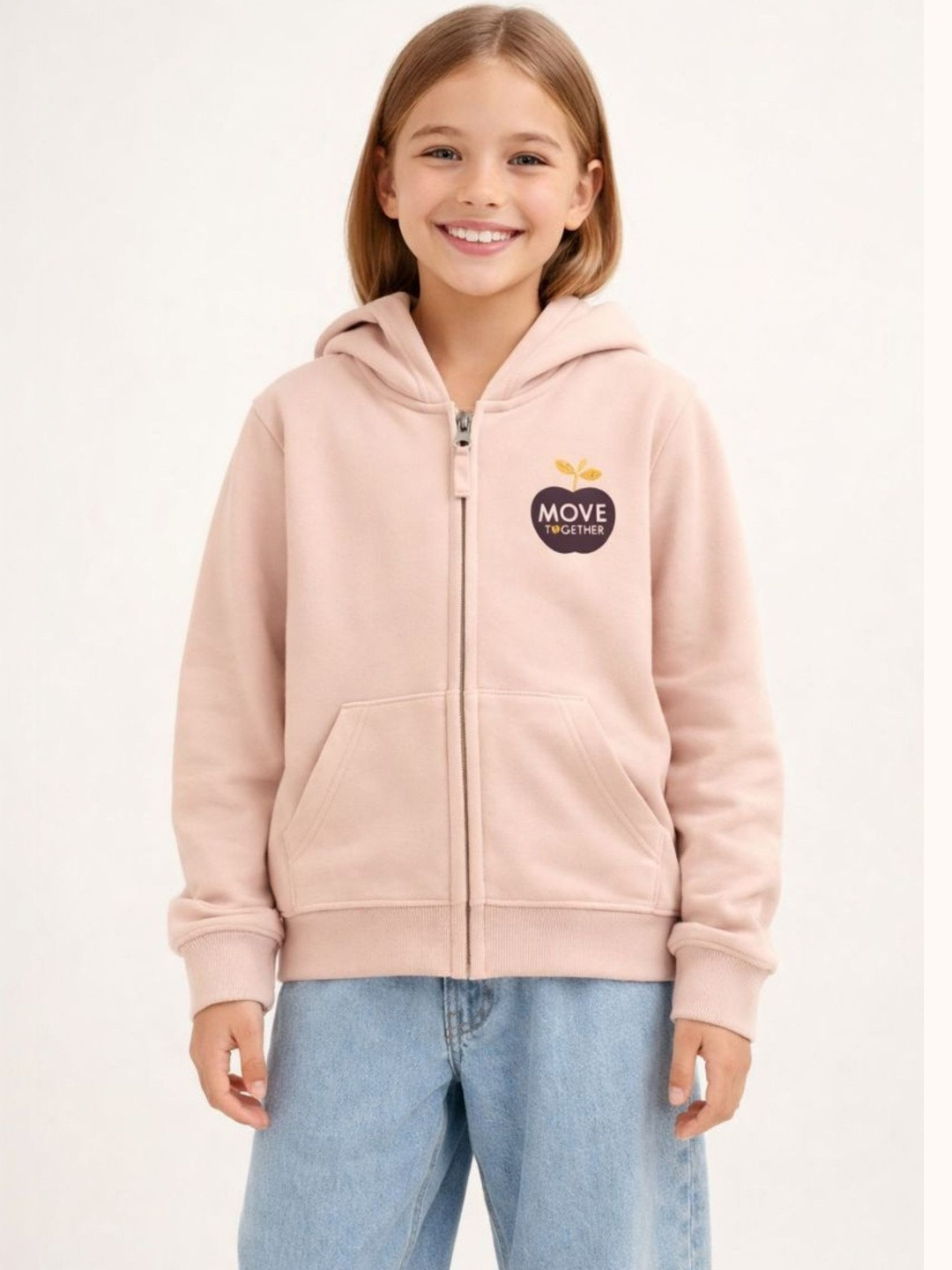 Alan Jones Girls Printed Hooded Sweatshirt