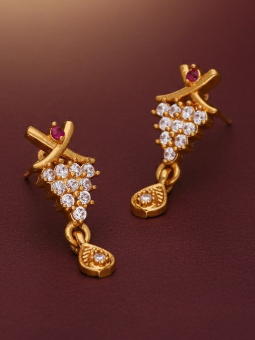 Sangria American Diamond Stone Studded Studs Earrings
