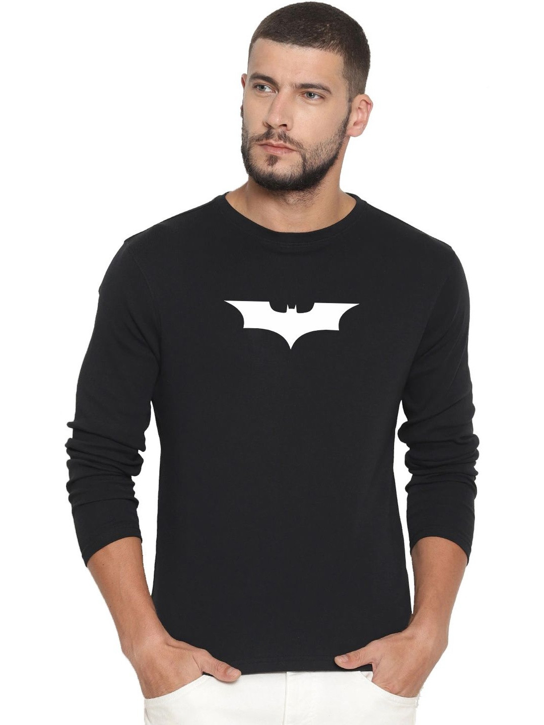 RuledBySun Men Batman Printed Bio Finish T-shirt