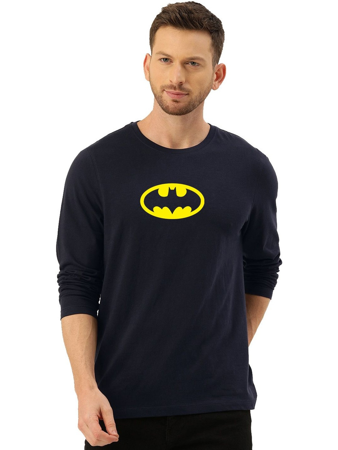 RuledBySun Men Batman Printed Bio Finish T-shirt