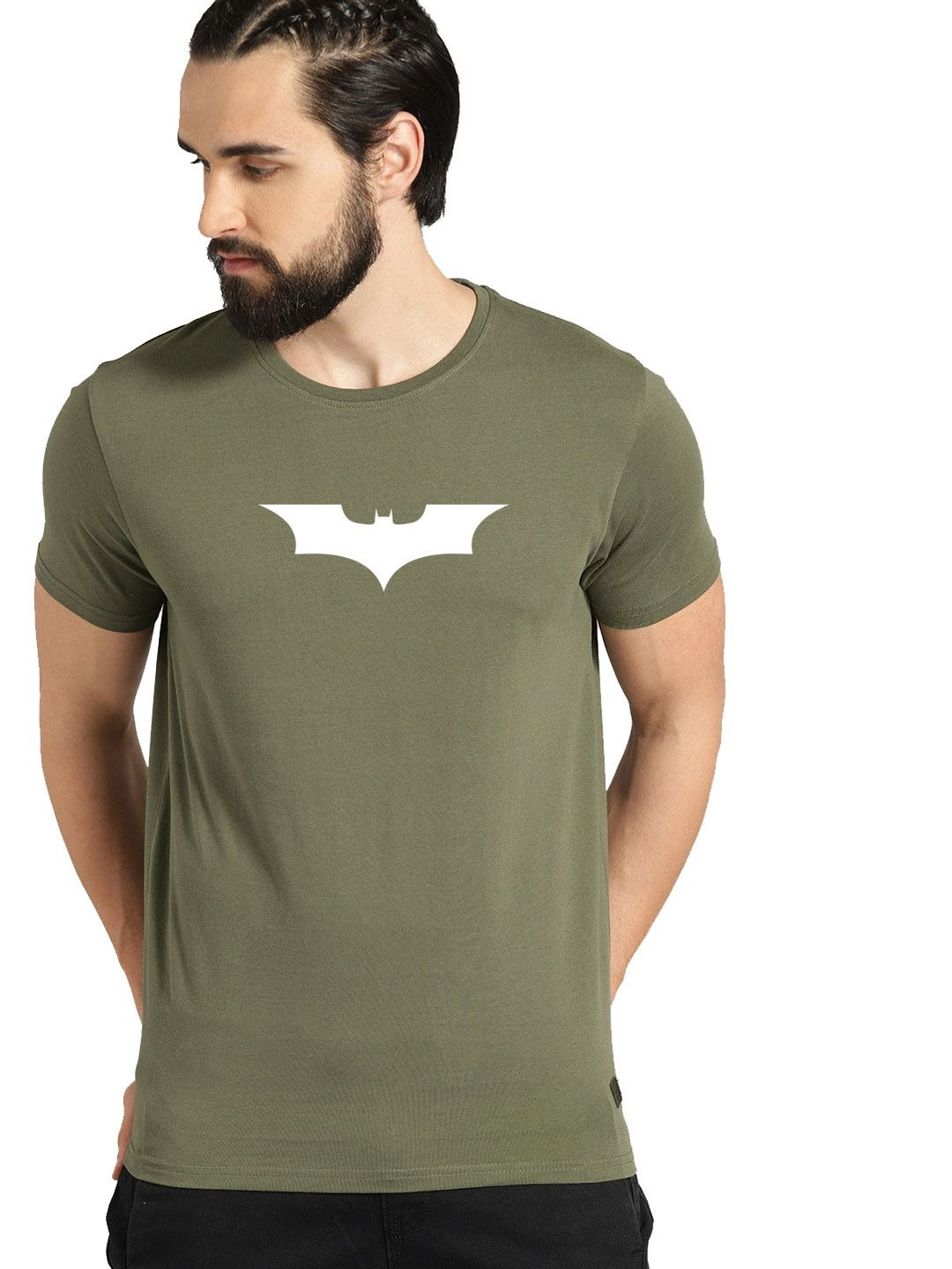 RuledBySun Men Batman Printed Bio Finish T-shirt