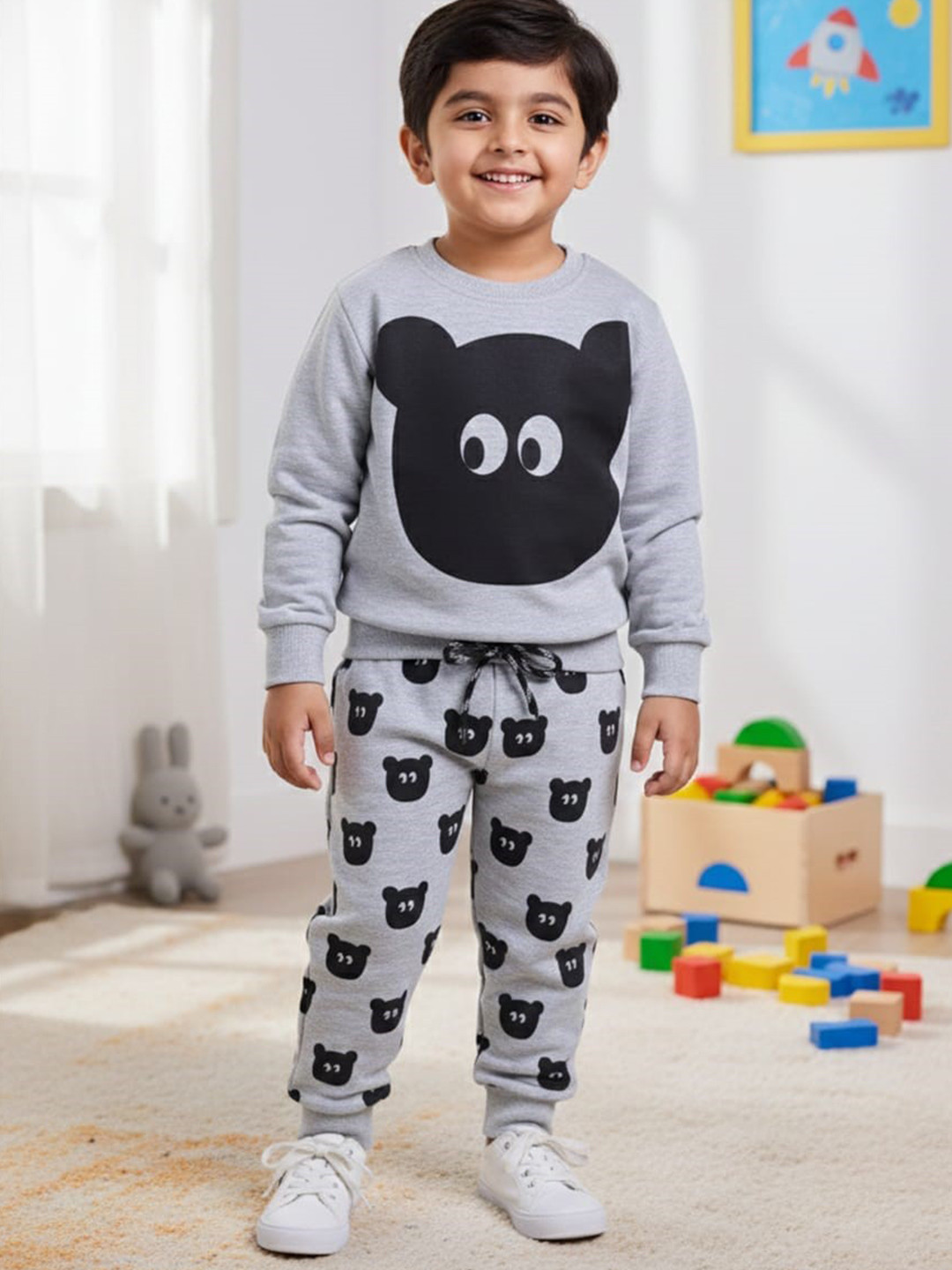 Toonyport Boys Graphic Printed Round Neck Tracksuits